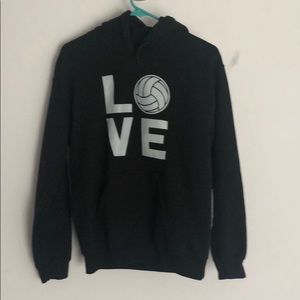 black volleyball hoodie